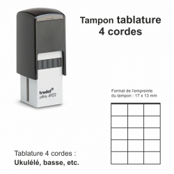 Tampon Tablature 4 cordes : ukulélé, basse