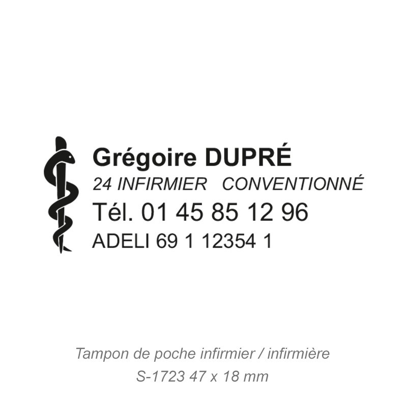 Tampon de poche S-1723 Infirmière + Logo