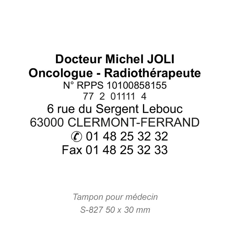 Tampon S-827 Médecin