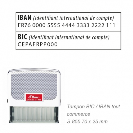 Tampon IBAN / BIC - Tous commerces