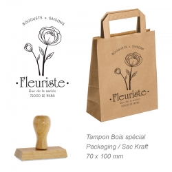 Tampon bois grand format pour Sac kraft & Packaging