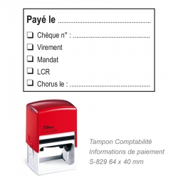 Tampon Comptabilité « Payé le » + informations de paiement