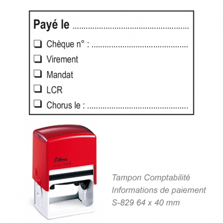 Tampon Comptabilité « Payé le » + informations de paiement