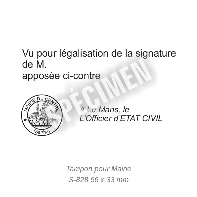 Tampon Mairie « Vu pour légalisation de la signature »