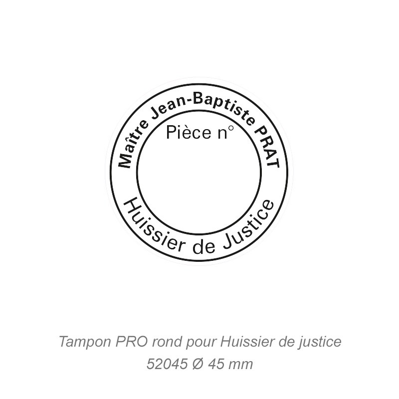 Tampon juridique PRO Numéro de pièce pour Huissier