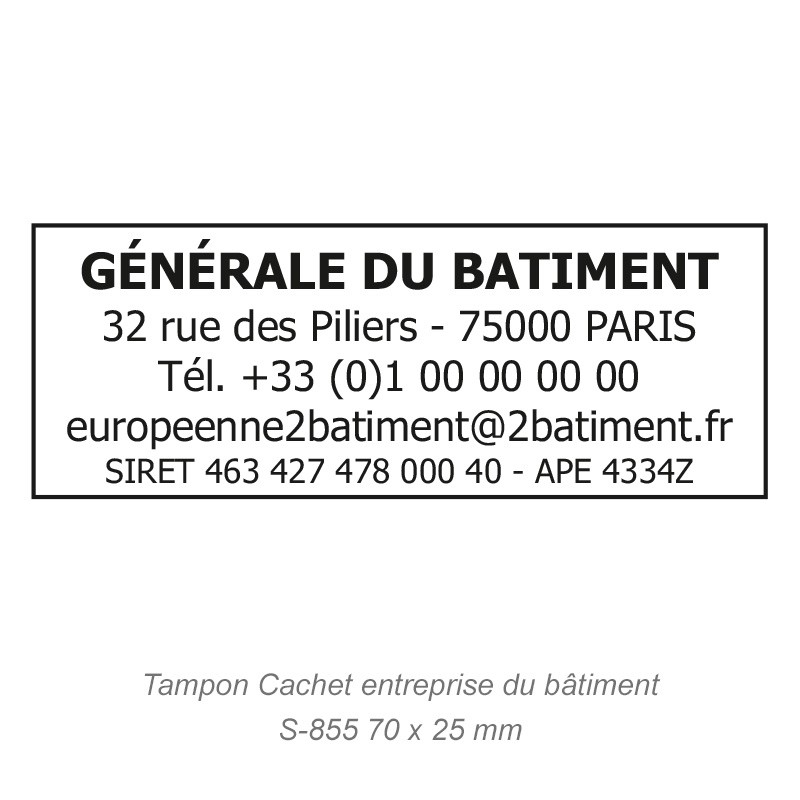 Tampon Cachet entreprise du bâtiment