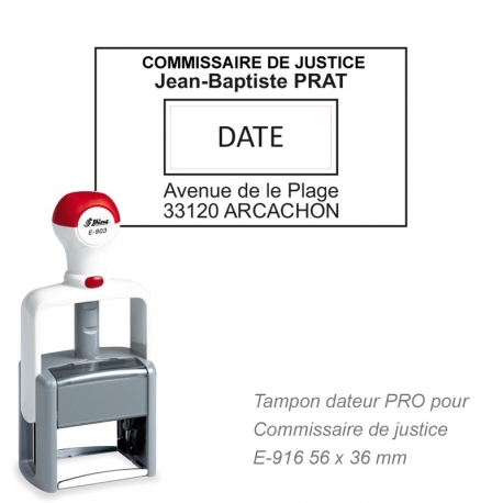 Tampon dateur PRO pour Commissaire de justice