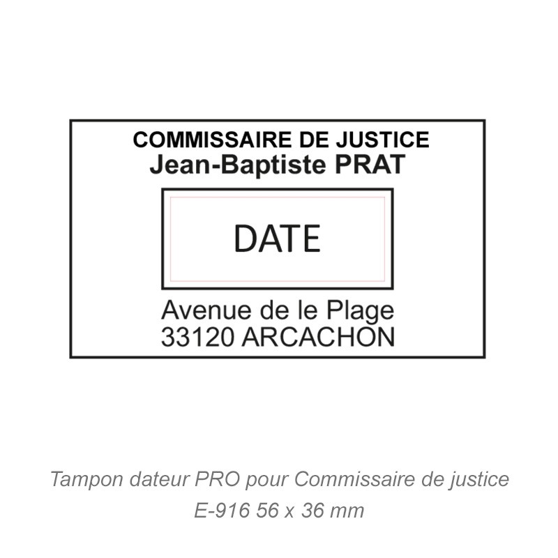 Tampon dateur PRO pour Commissaire de justice