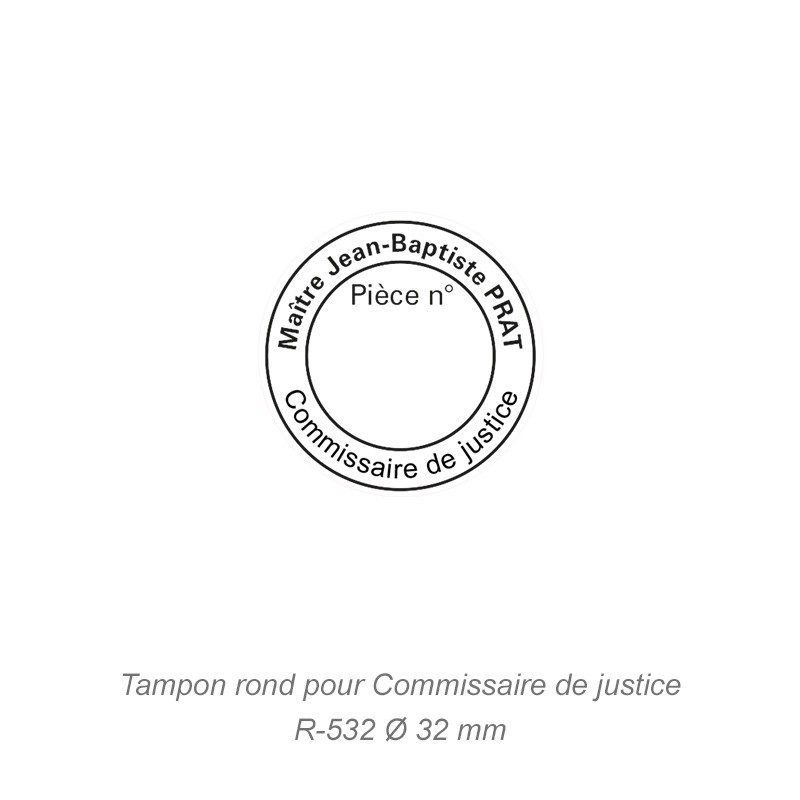 Tampon numéro de pièce pour commissaire de justice