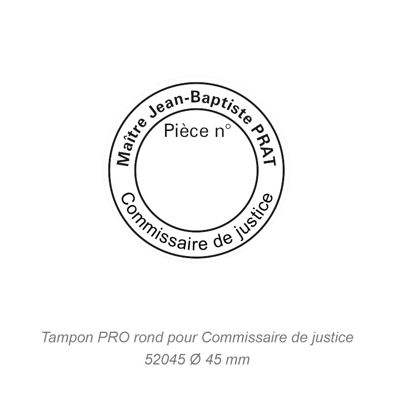 Tampon PRO Numéro de pièce pour commissaire de justice
