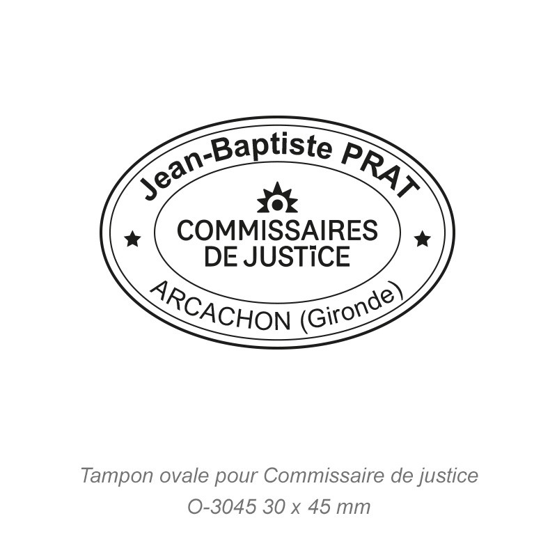 Tampon Commissaire de justice ovale