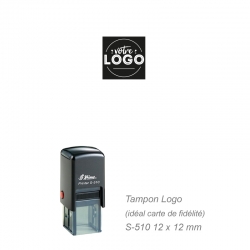 Tampon fidélité carré avec logo personnalisé