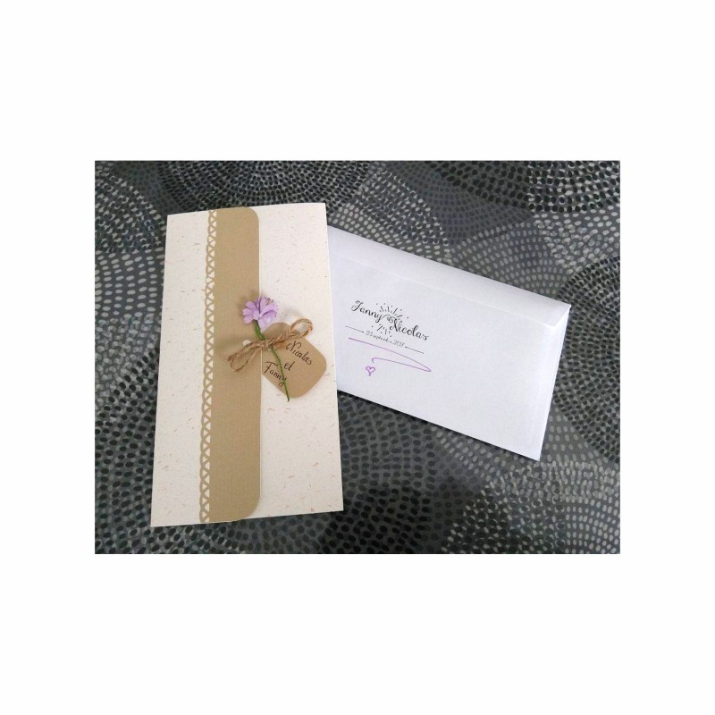 Tampon bois rectangle mariage à personnaliser