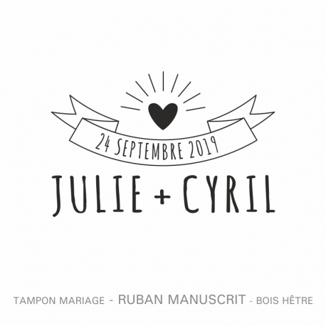 Tampon mariage "Ruban Manuscrit"
