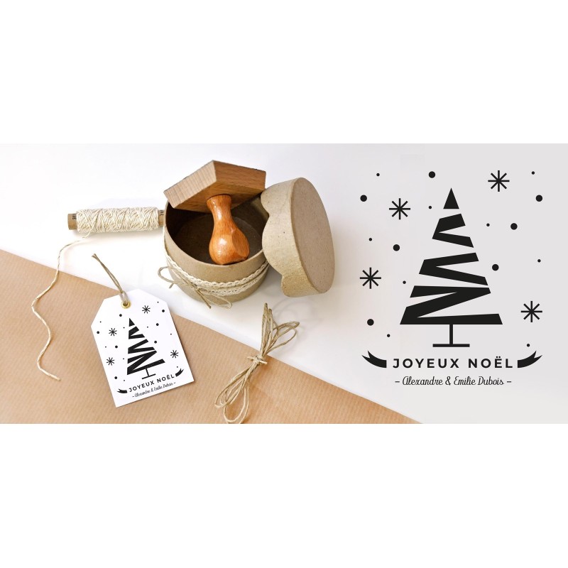 Tampon sapin de noël personnalisable