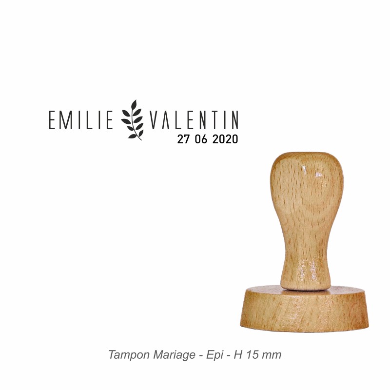 Tampon mariage en bois - motif Epi