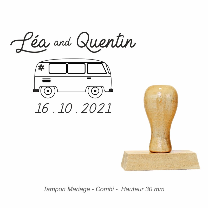 Tampon mariage en bois - motif TM Combi