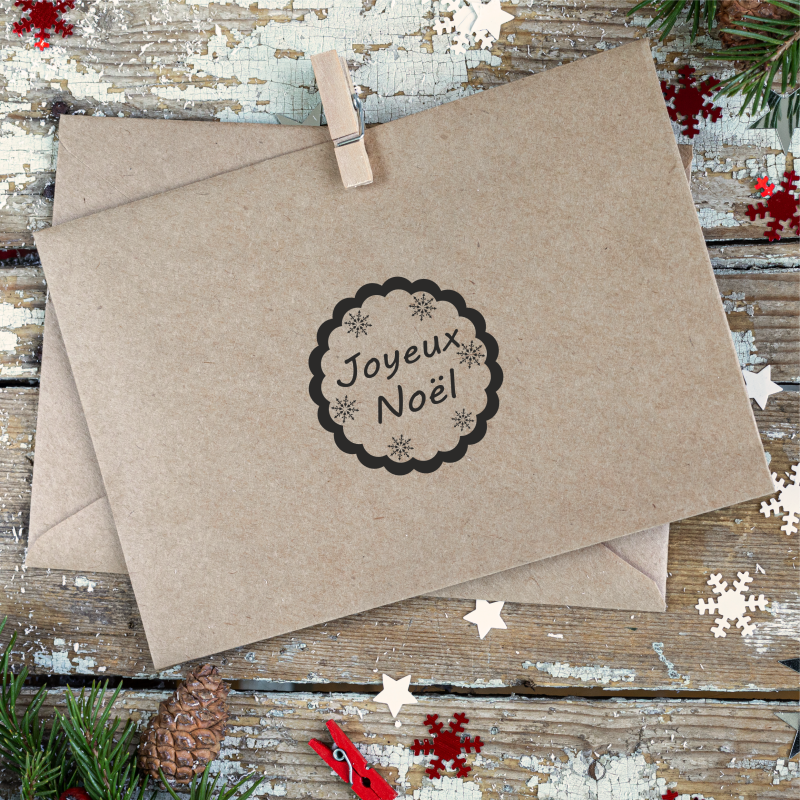 Tampon bois Noel "Flocon"