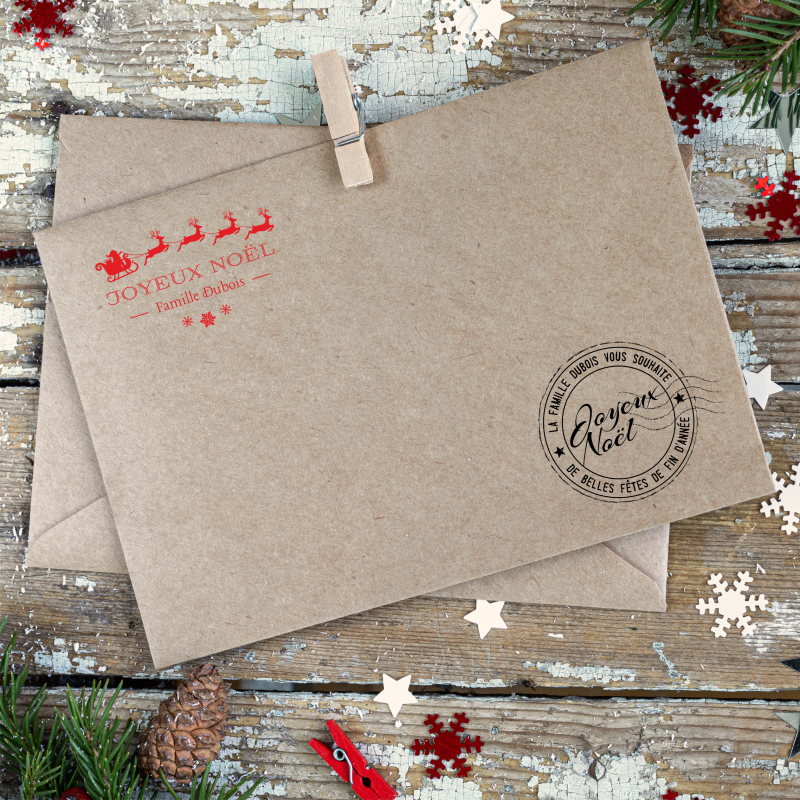 Tampon Joyeux Noel - Cachet Poste personnalisable