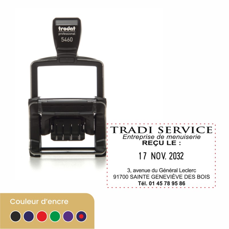 Tampon dateur personnalisé Trodat 5460 - 6 lignes