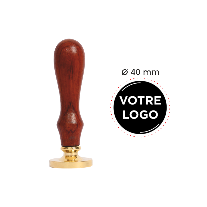 Cachet cire personnalisé avec votre logo ou initiales de 20 à 40mm