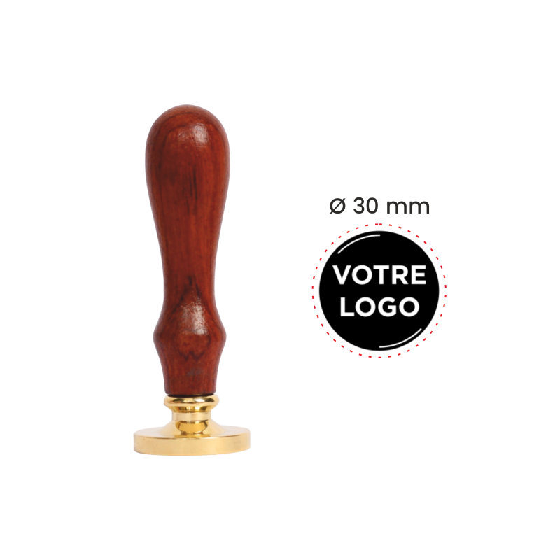 Cachet cire personnalisé avec votre logo ou initiales de 20 à 40mm