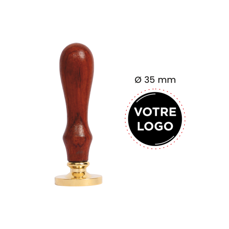 Cachet cire personnalisé avec votre logo ou initiales de 20 à 40mm