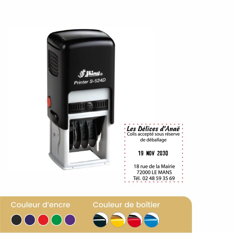 Tampon dateur 2 lignes Siny S-524D