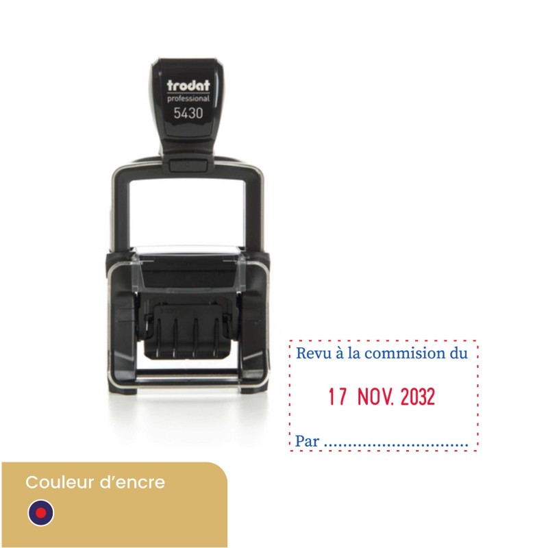 Tampon dateur personnalisé Trodat 5430 - 2 lignes