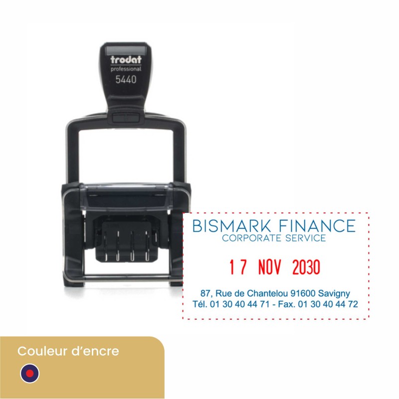 Tampon dateur personnalisé Trodat 5440 - 4 lignes