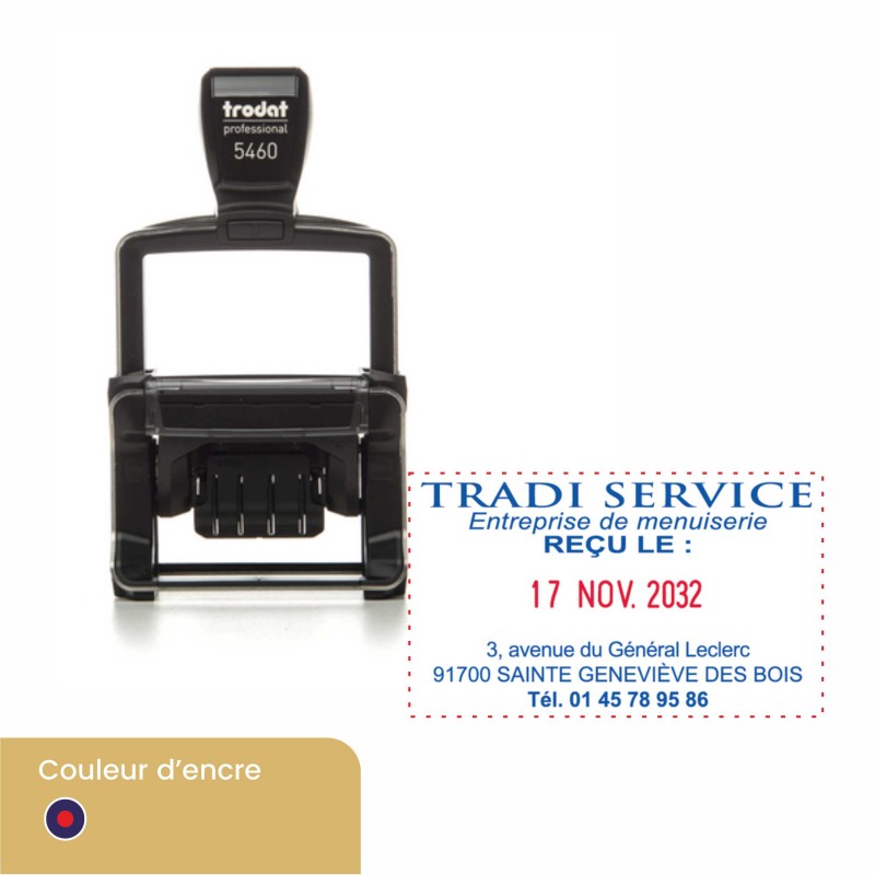 Tampon dateur personnalisé Trodat 5460 - 6 lignes