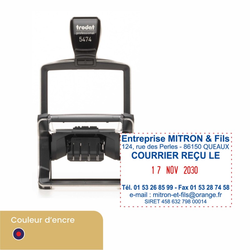 Tampon dateur personnalisé Trodat 5470 - 6 lignes