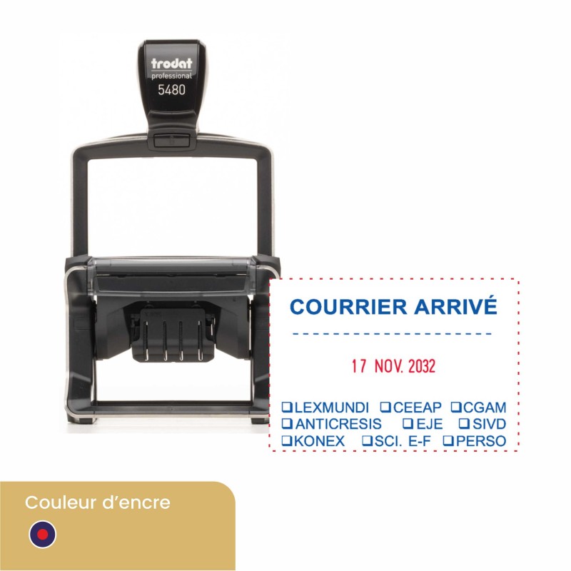 Tampon dateur personnalisé Trodat 5480 - 8 lignes
