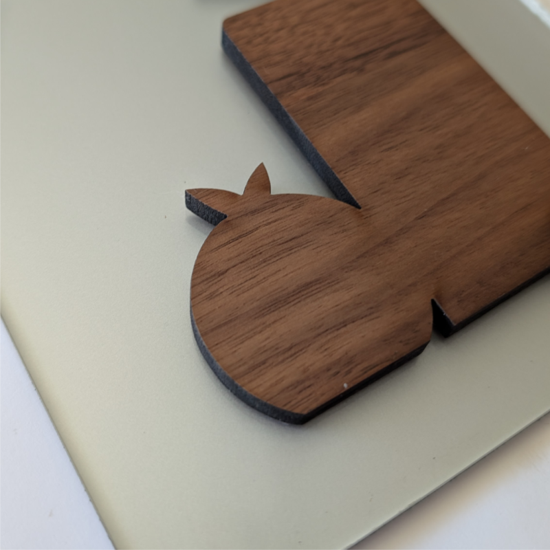 Plaque de porte "Poubelles" en bois et plexiglas