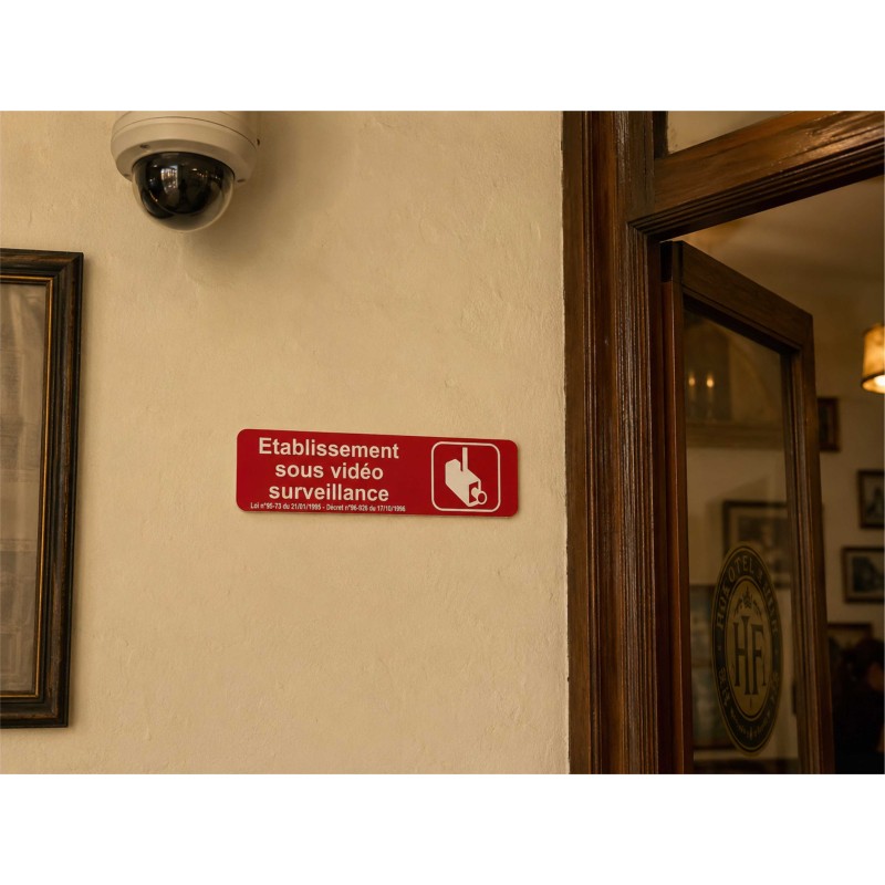 Plaque de porte "Etablissement sous vidéo surveillance"