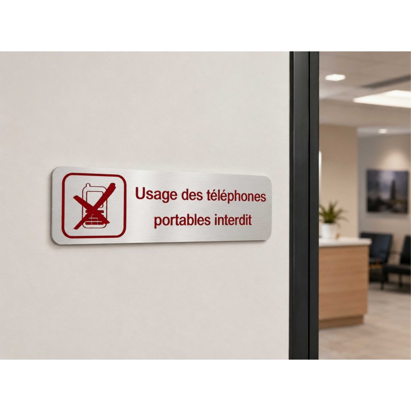 Plaque de porte "Téléphone interdit"