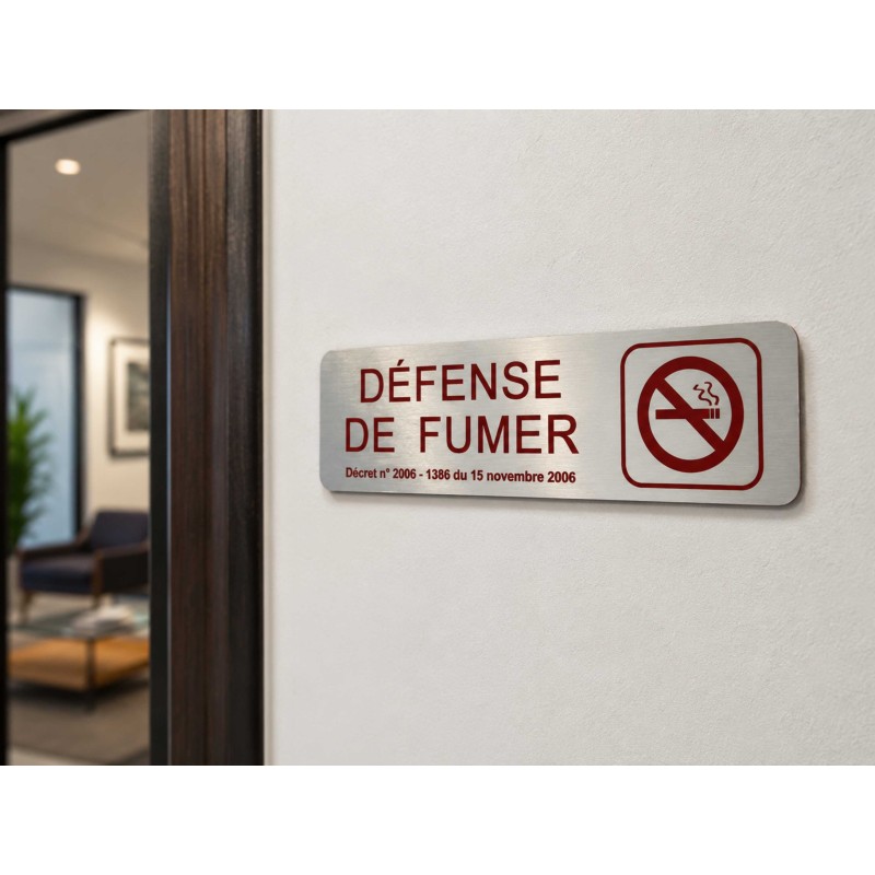 Plaque de porte "Défense de fumer"