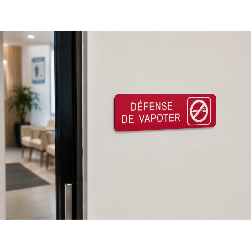 Plaque de porte "Défense de vapoter"