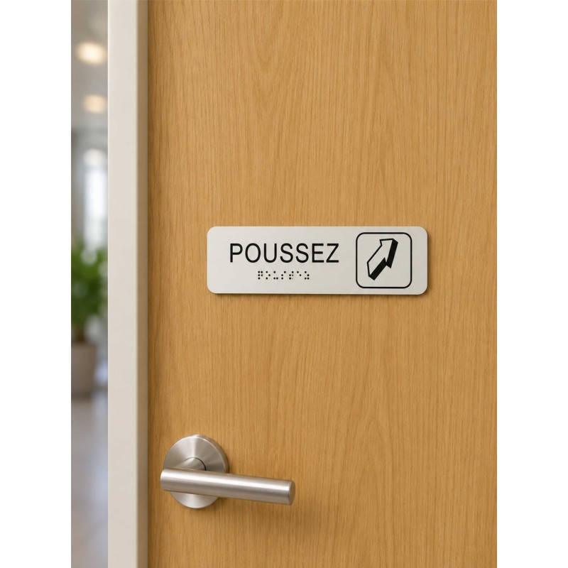 Plaque de porte "Poussez"