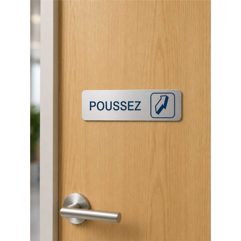 Plaque de porte "Poussez"