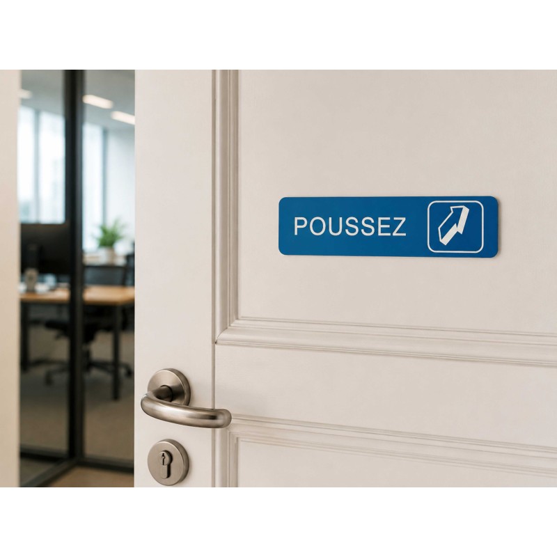 Plaque de porte "Poussez"