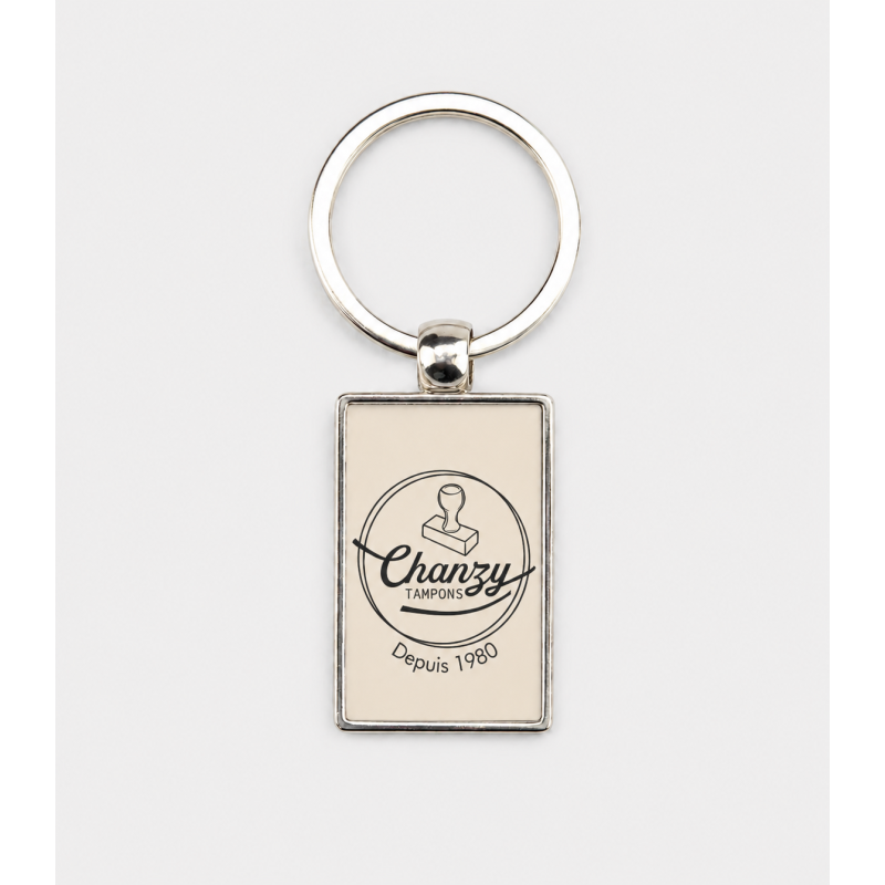 Porte-clés rectangle personnalisé 25 × 40 mm