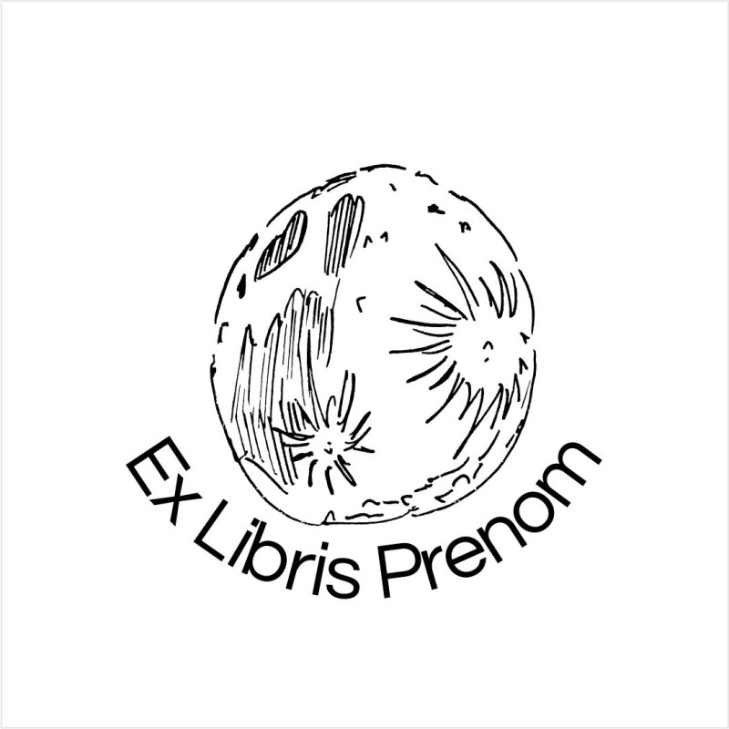 Ex-libris La Lune | Tampon personnalisé pour livres