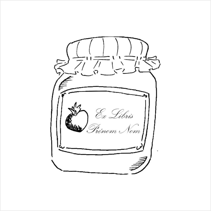 Ex-libris La Confiture | Tampon personnalisé rétro
