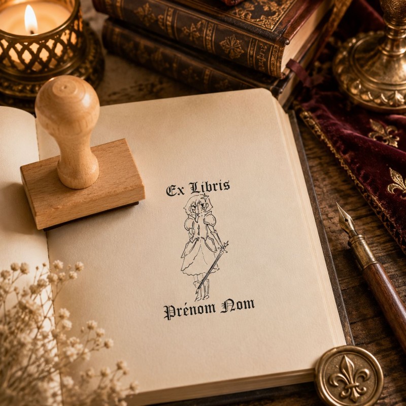 Ex-libris La Chevalière | Tampon personnalisé fantasy