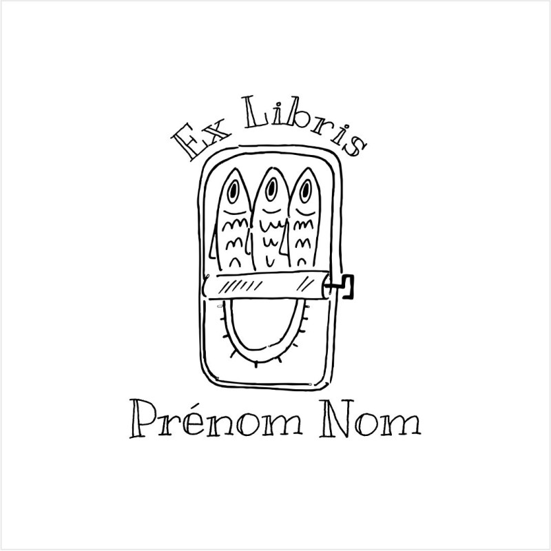 Ex-libris Boîte à Sardines | Tampon personnalisé