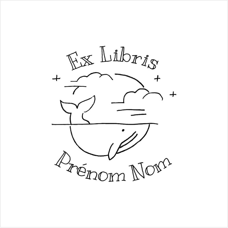 Ex-libris La Baleine | Tampon personnalisé pour livres