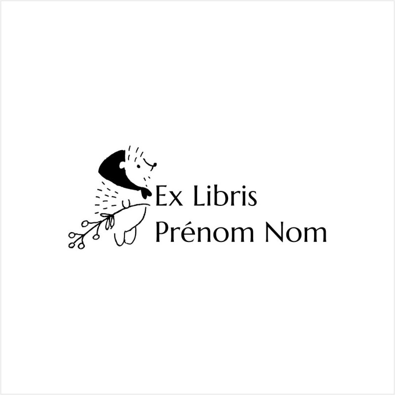 Ex-libris Hérisson | Tampon personnalisé pour livres