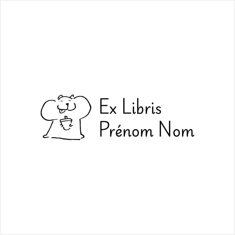Ex-libris Hamster | Tampon personnalisé pour livres